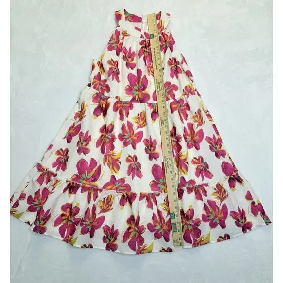 THML Tiered Halter Dress Womens Sz S Floral Summer Flowy Lined Anthropologie - Picture 10 of 10
